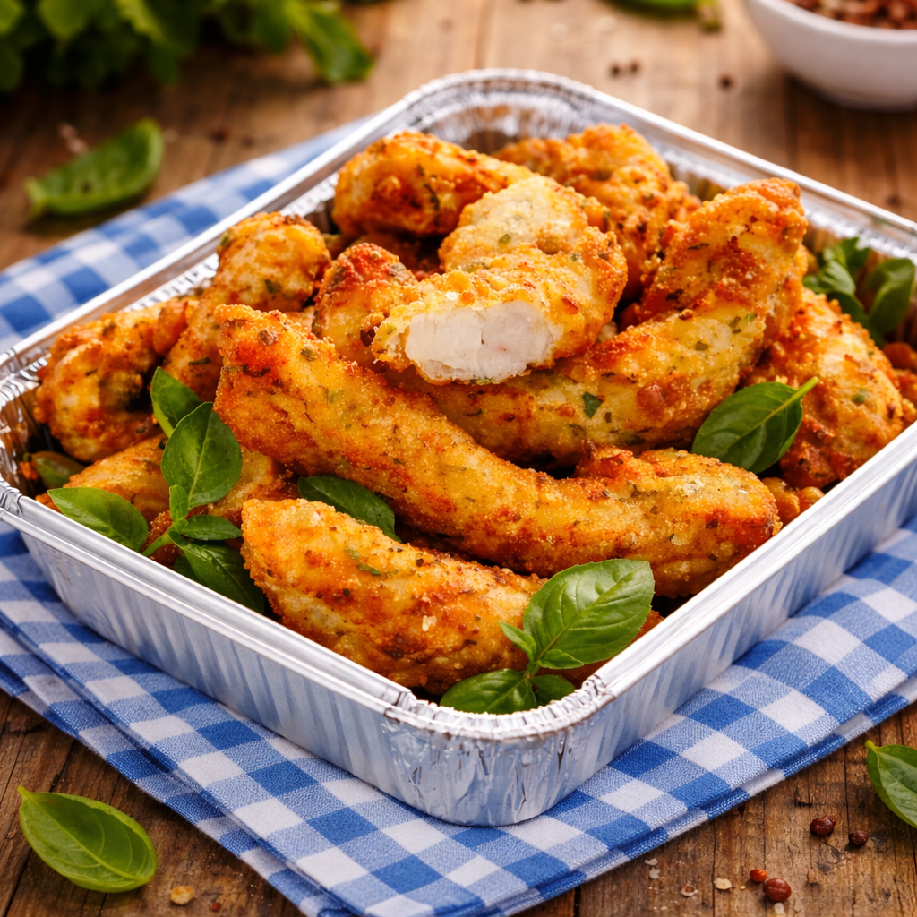 File de Frango Empanado em Tiras