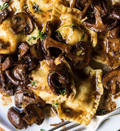 Ravioli ao Molho de Cogumelos / Ravioli with Mushroom Sauce