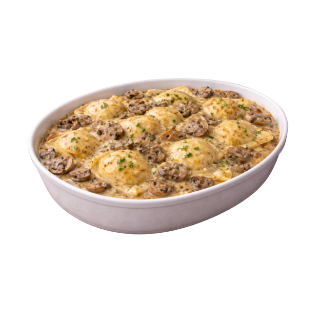 Ravioli ao Molho de Cogumelos / Ravioli with Mushroom Sauce